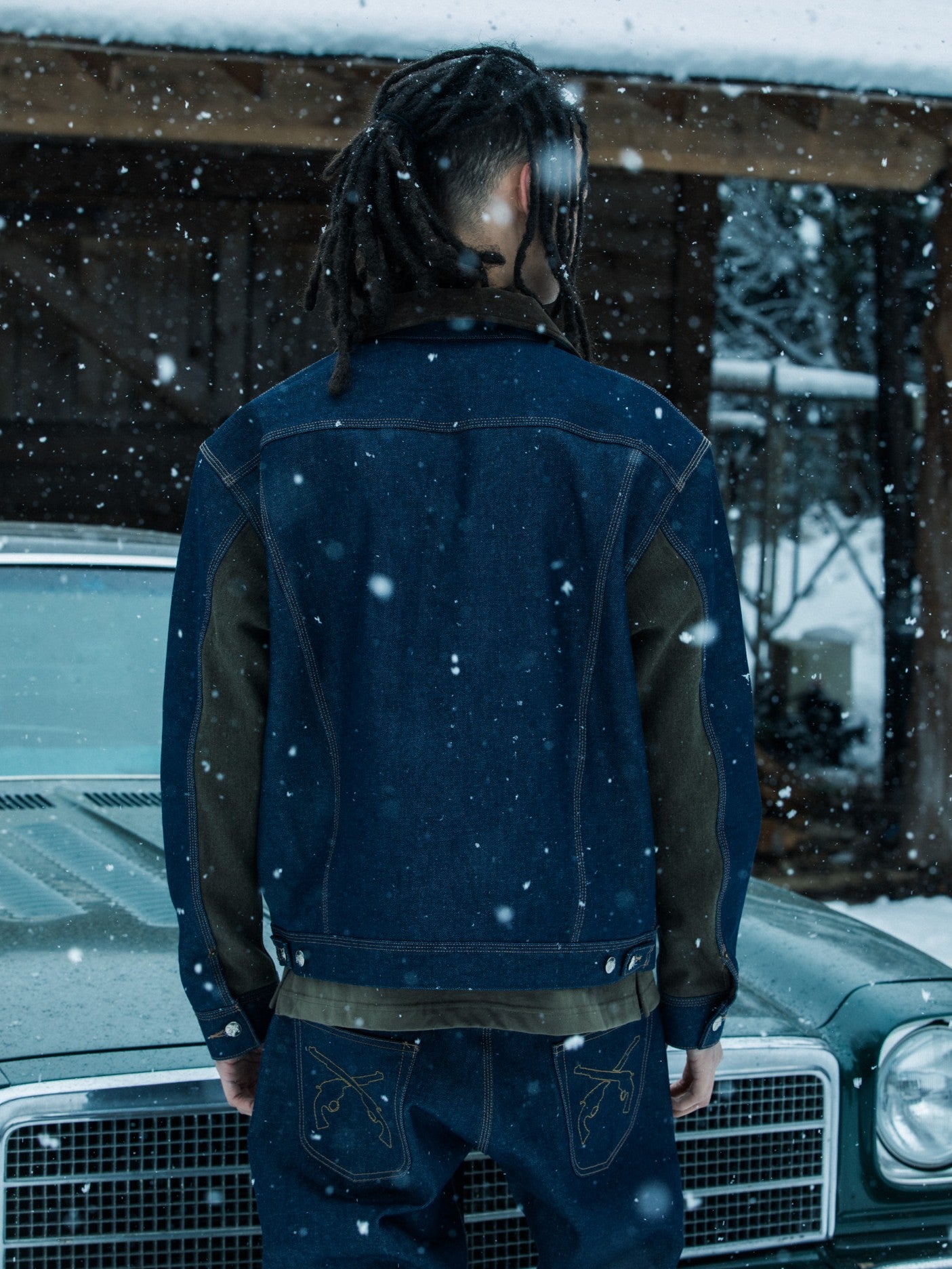 画像をギャラリービューアに読み込む, RIGID DENIM JACKET SWAROVSKI / BLUE