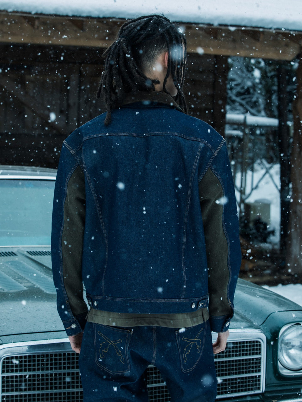 画像をギャラリービューアに読み込む, RIGID DENIM JACKET SWAROVSKI / BLUE