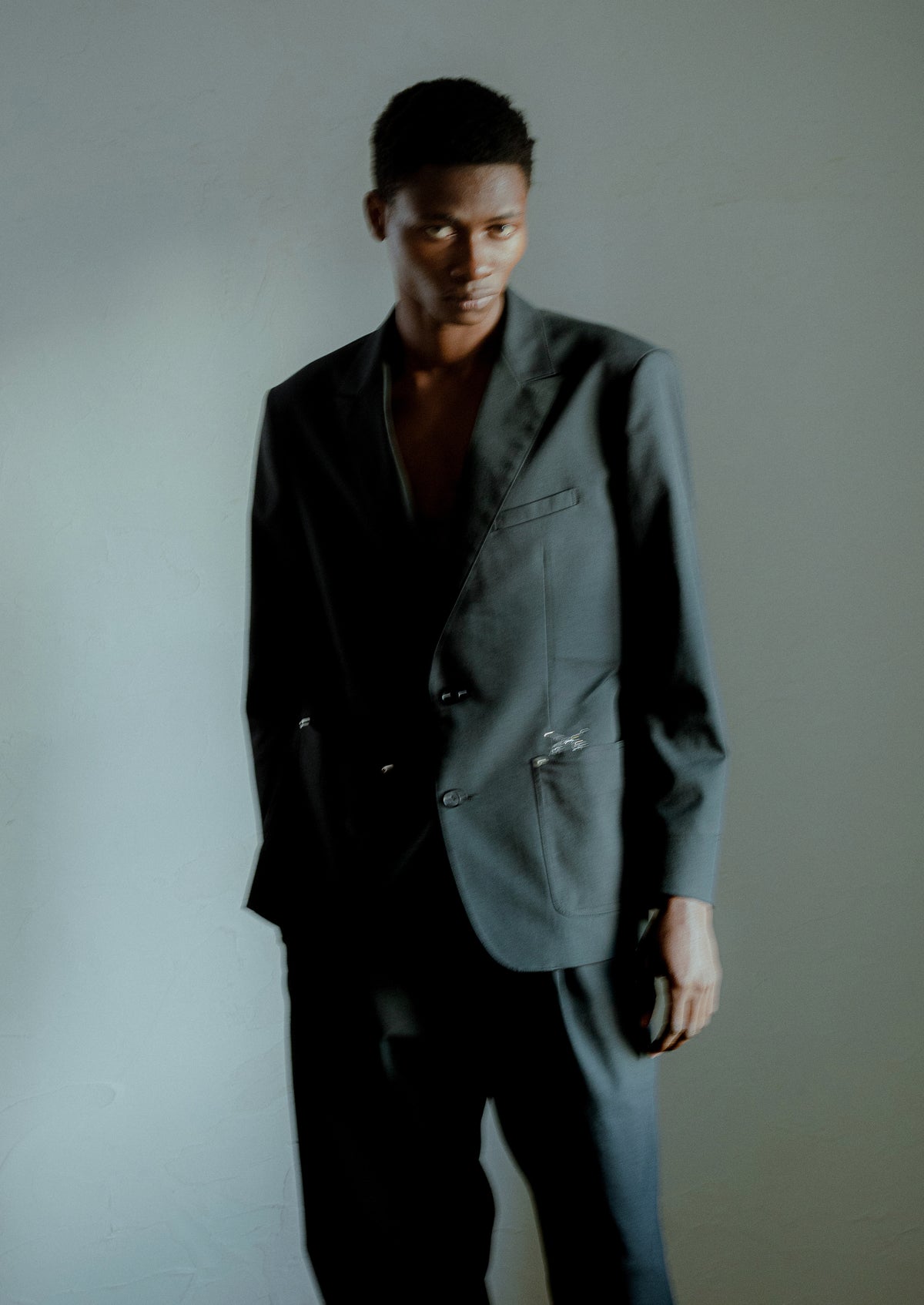 PEACH SKIN WIDE PANTS / BLACK
