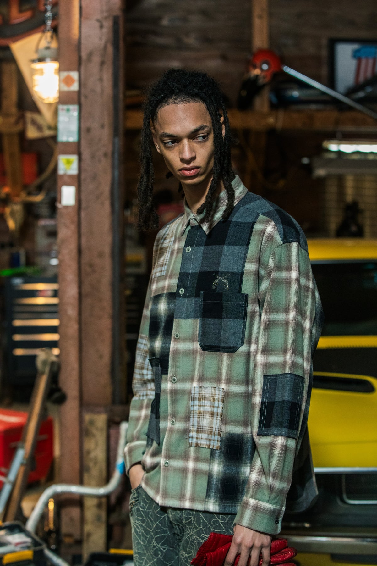 MULTI CHECK SHIRT CRYSTAL / GREEN