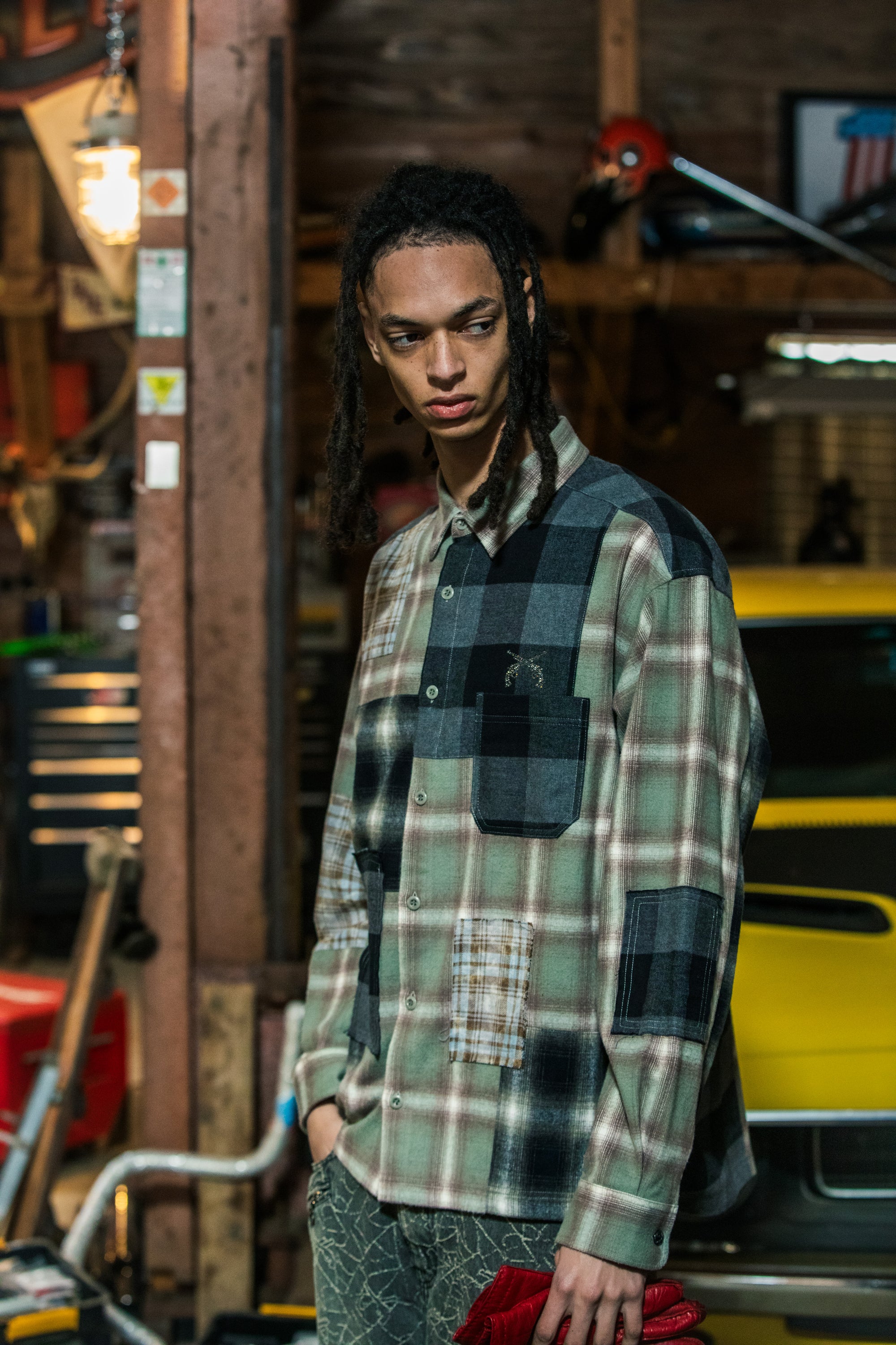 画像をギャラリービューアに読み込む, MULTI CHECK SHIRT CRYSTAL / GREEN