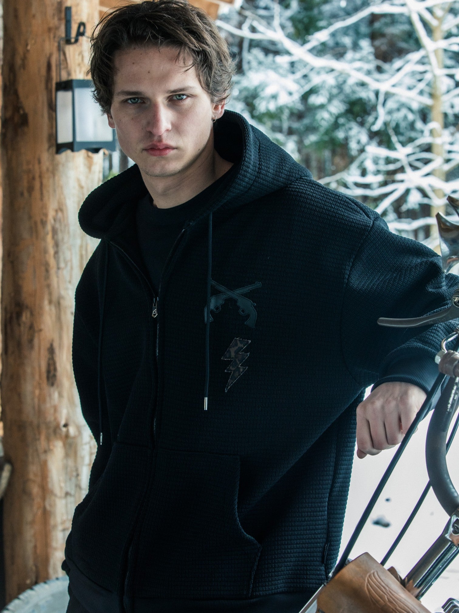 画像をギャラリービューアに読み込む, PATCH WAFFLE HOODIE / BLACK