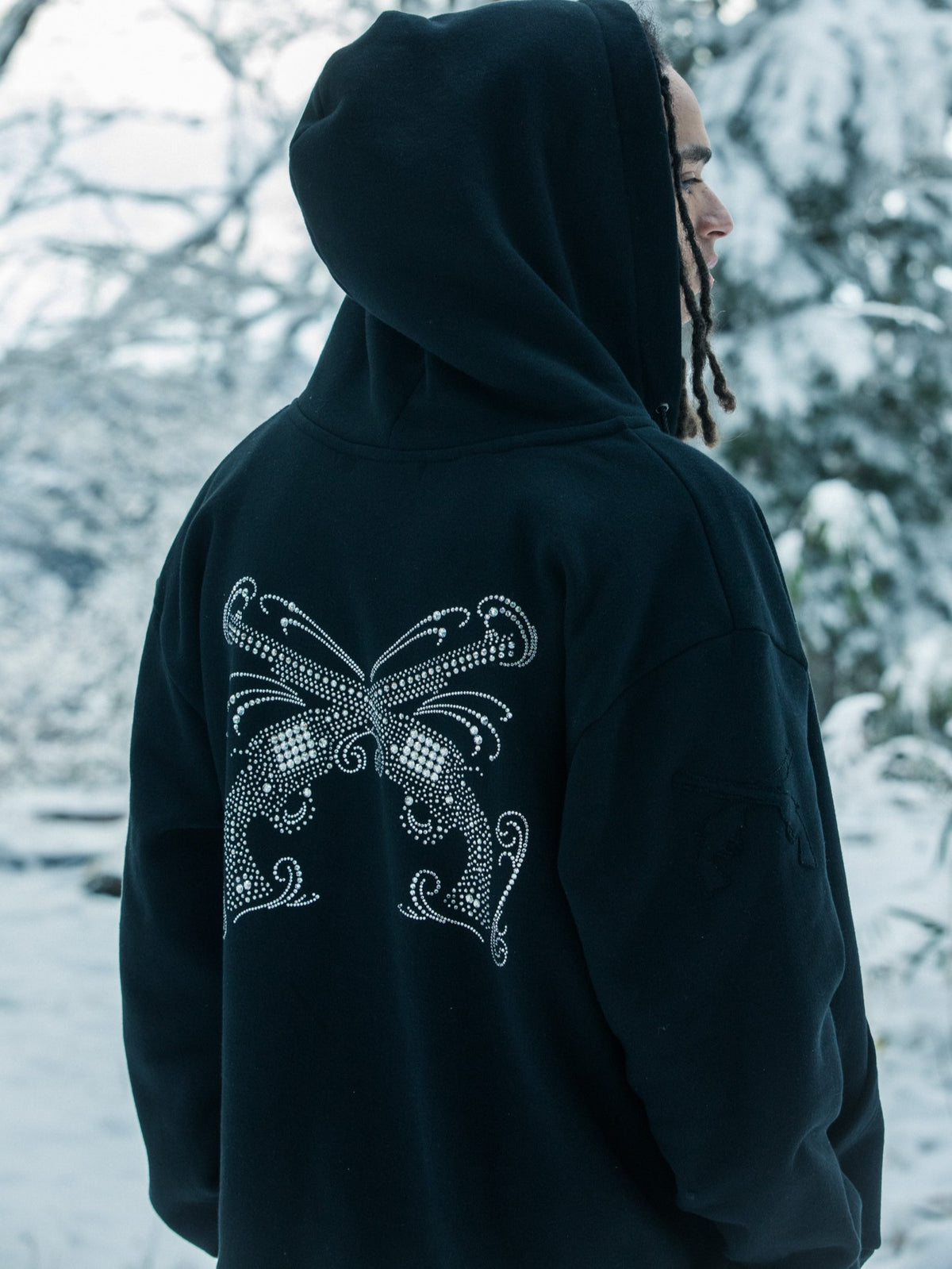 CROSSGUN CRYSTAL HOODIE / BLACK