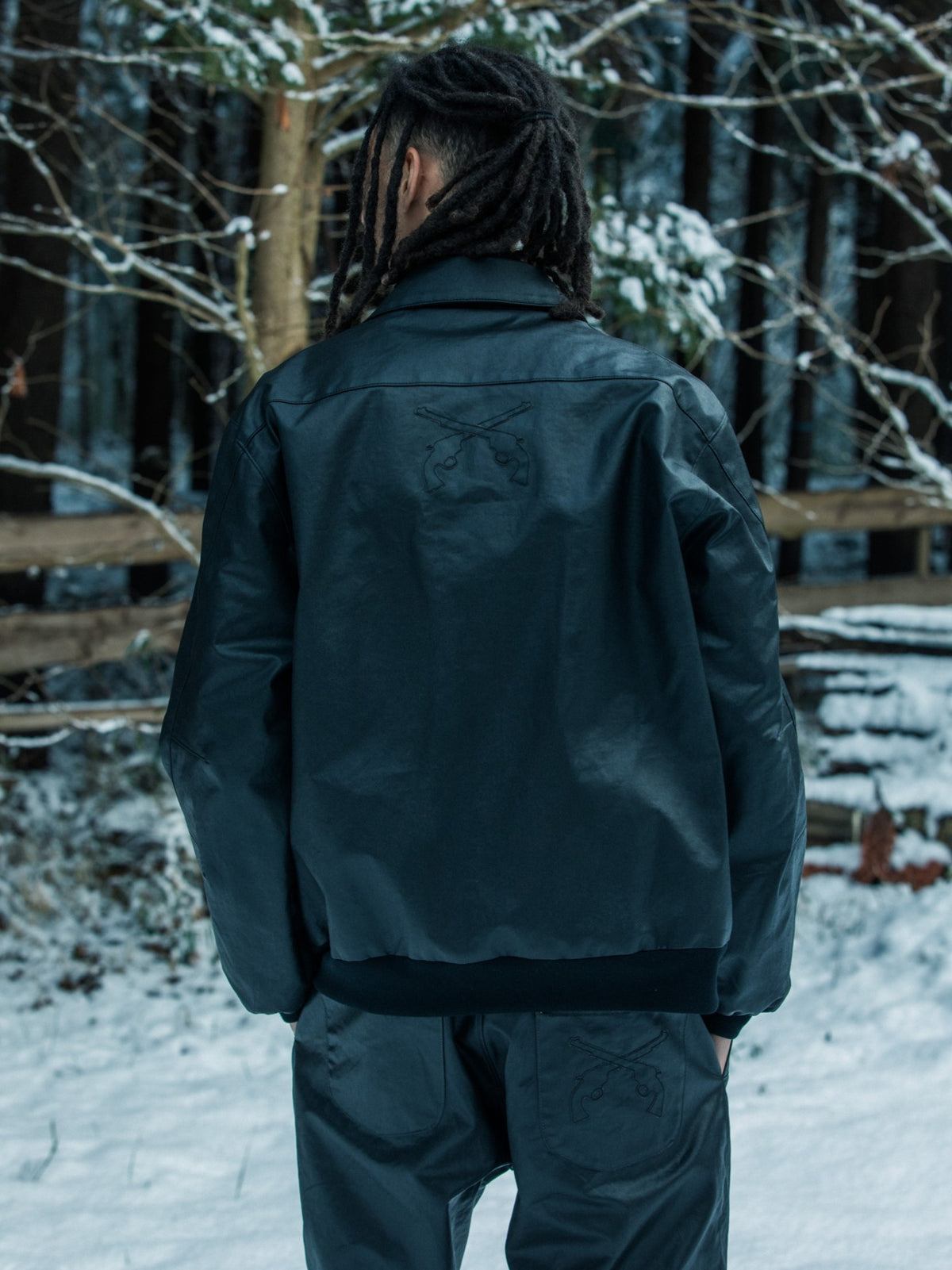 STONE WASH COATING JACKET / BLACK