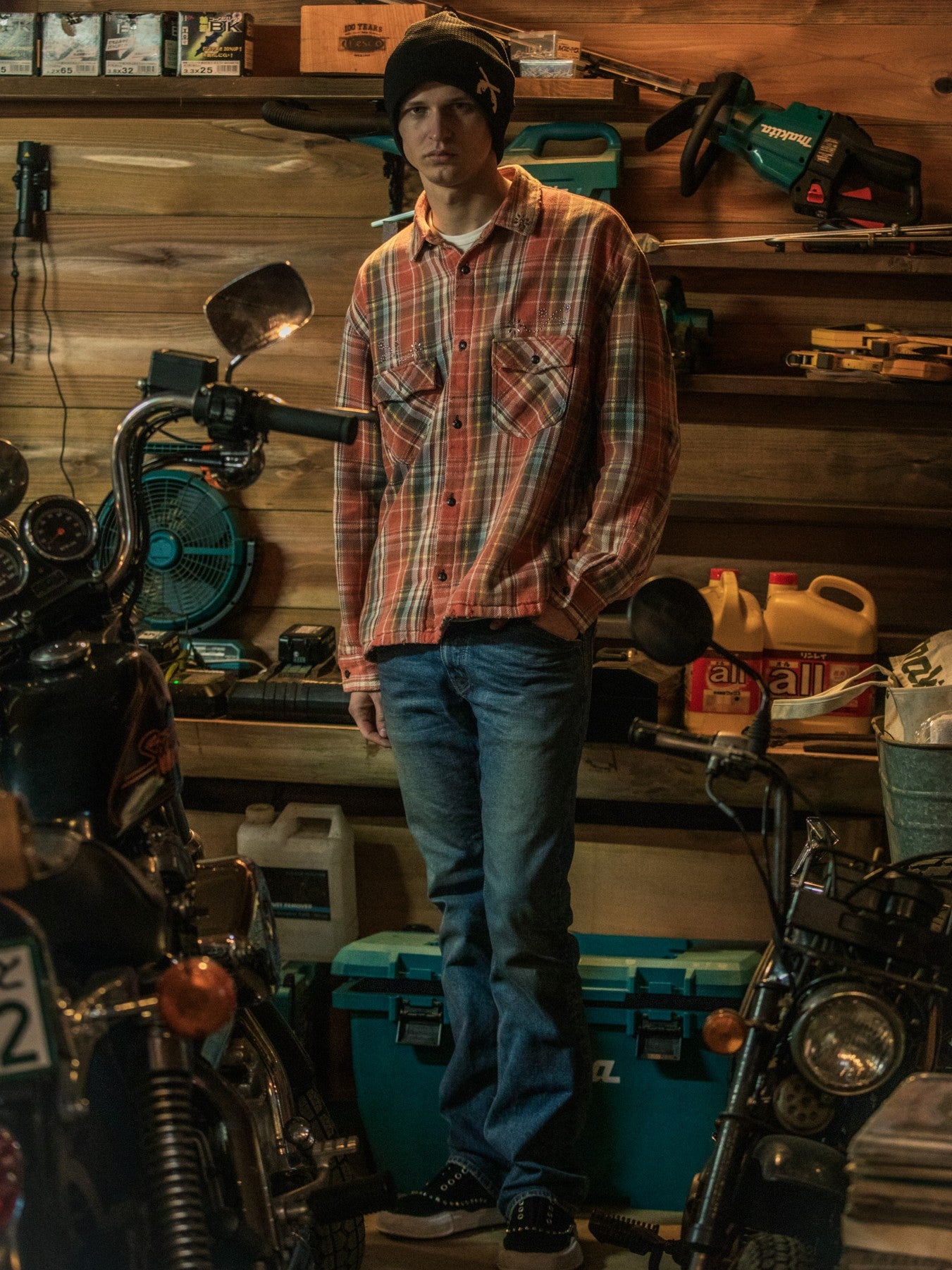 画像をギャラリービューアに読み込む, ARCHIVE STRETCH DENIM PANTS / BLUE