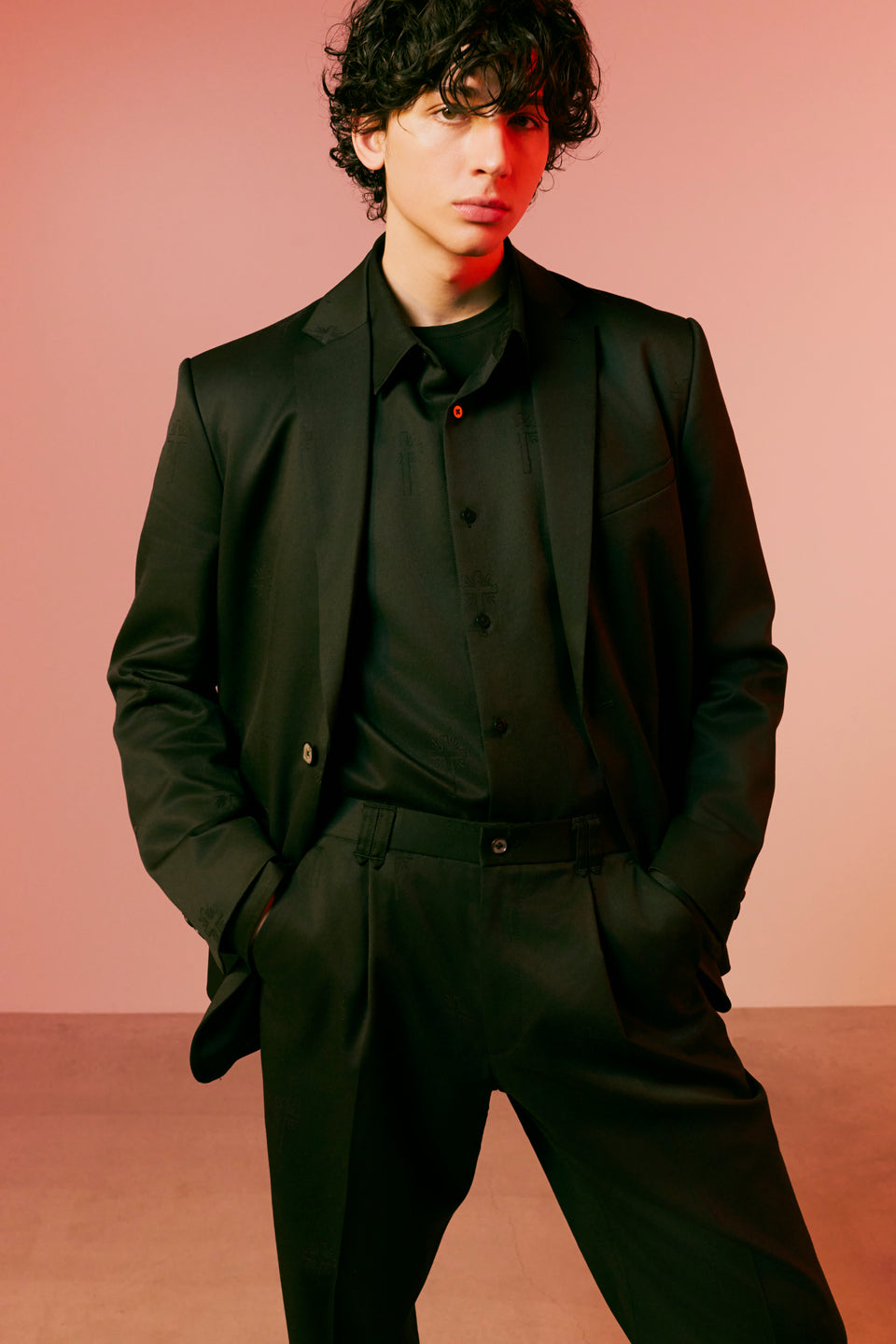 画像をギャラリービューアに読み込む, CROSS JACQUARD JACKET / BLACK