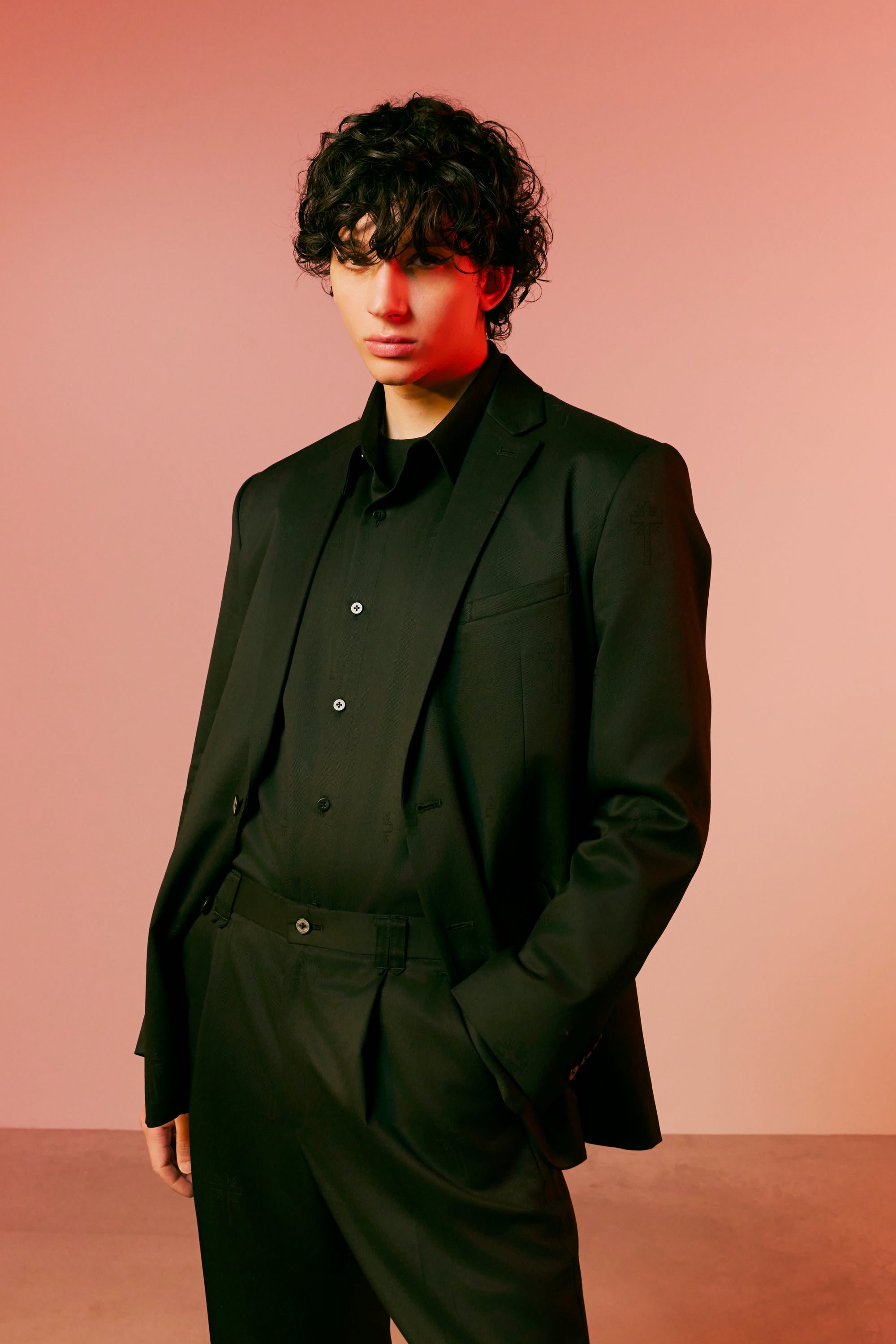 画像をギャラリービューアに読み込む, CROSS JACQUARD JACKET / BLACK