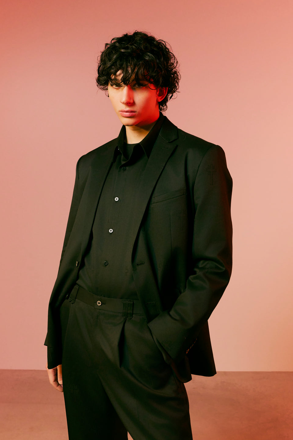 画像をギャラリービューアに読み込む, CROSS JACQUARD JACKET / BLACK