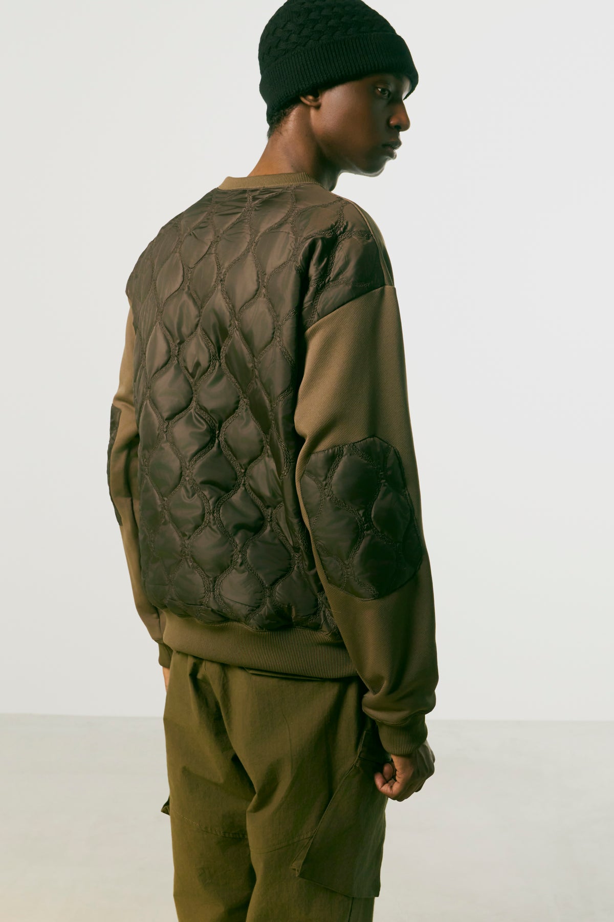 CHAIN QUILT SWEATSHIRT / BROWN