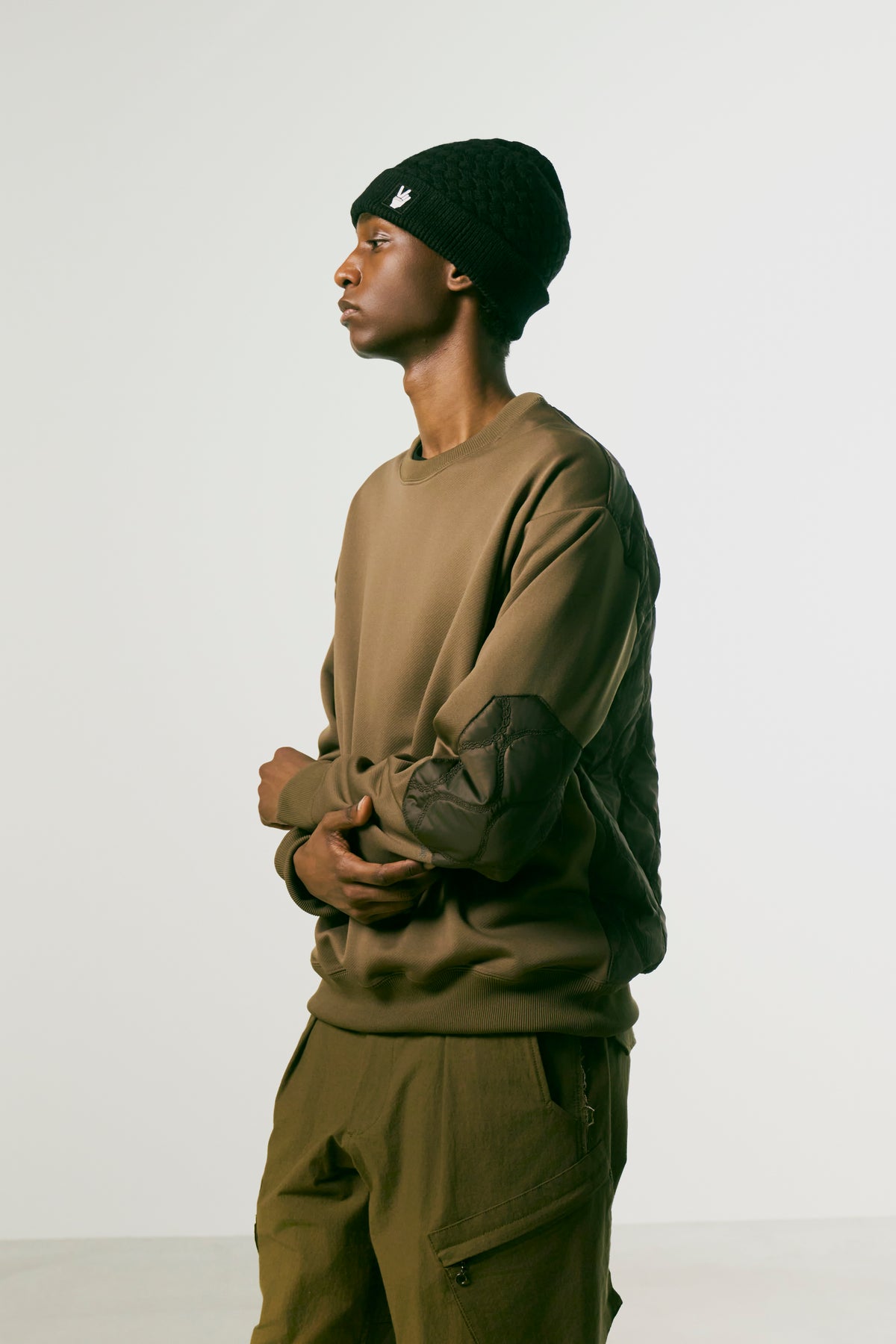 CHAIN QUILT SWEATSHIRT / BROWN