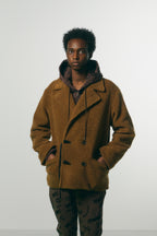 POODLE FUR HORN TOGGLE P-COAT / BROWN