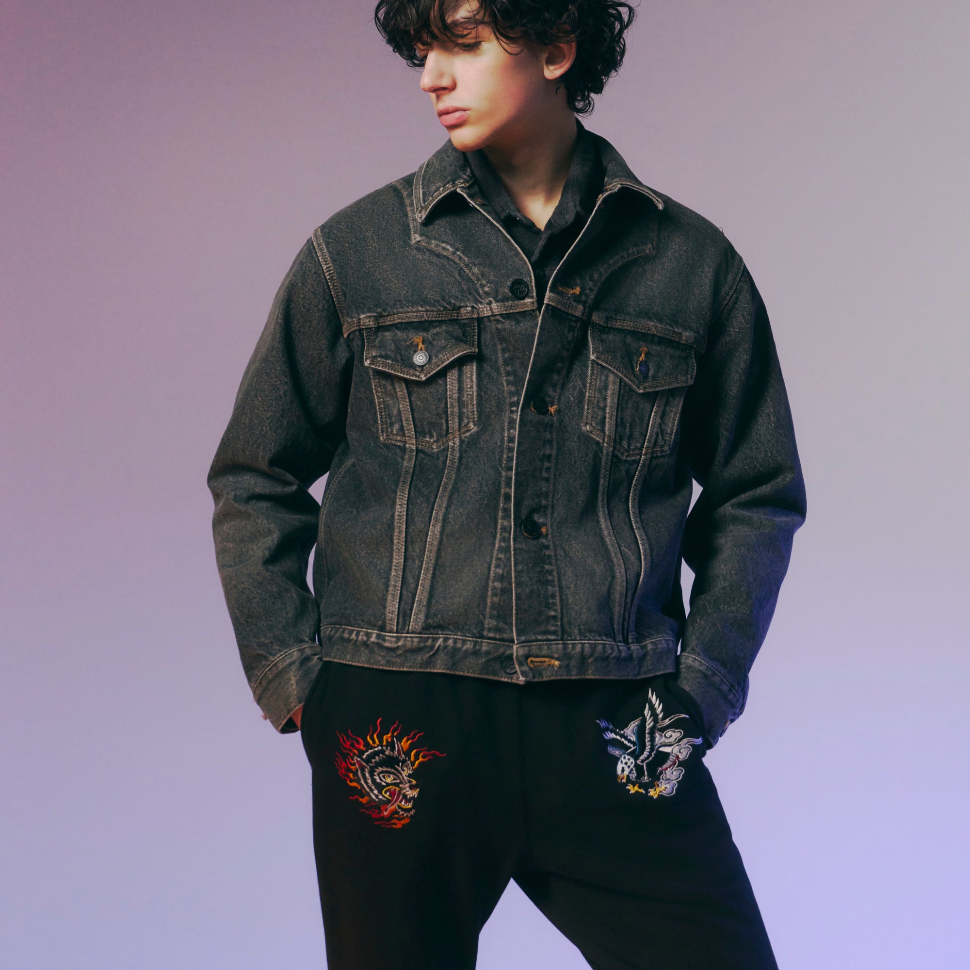 画像をギャラリービューアに読み込む, SOUVENIR SWEAT PANTS / BLACK*COLOR