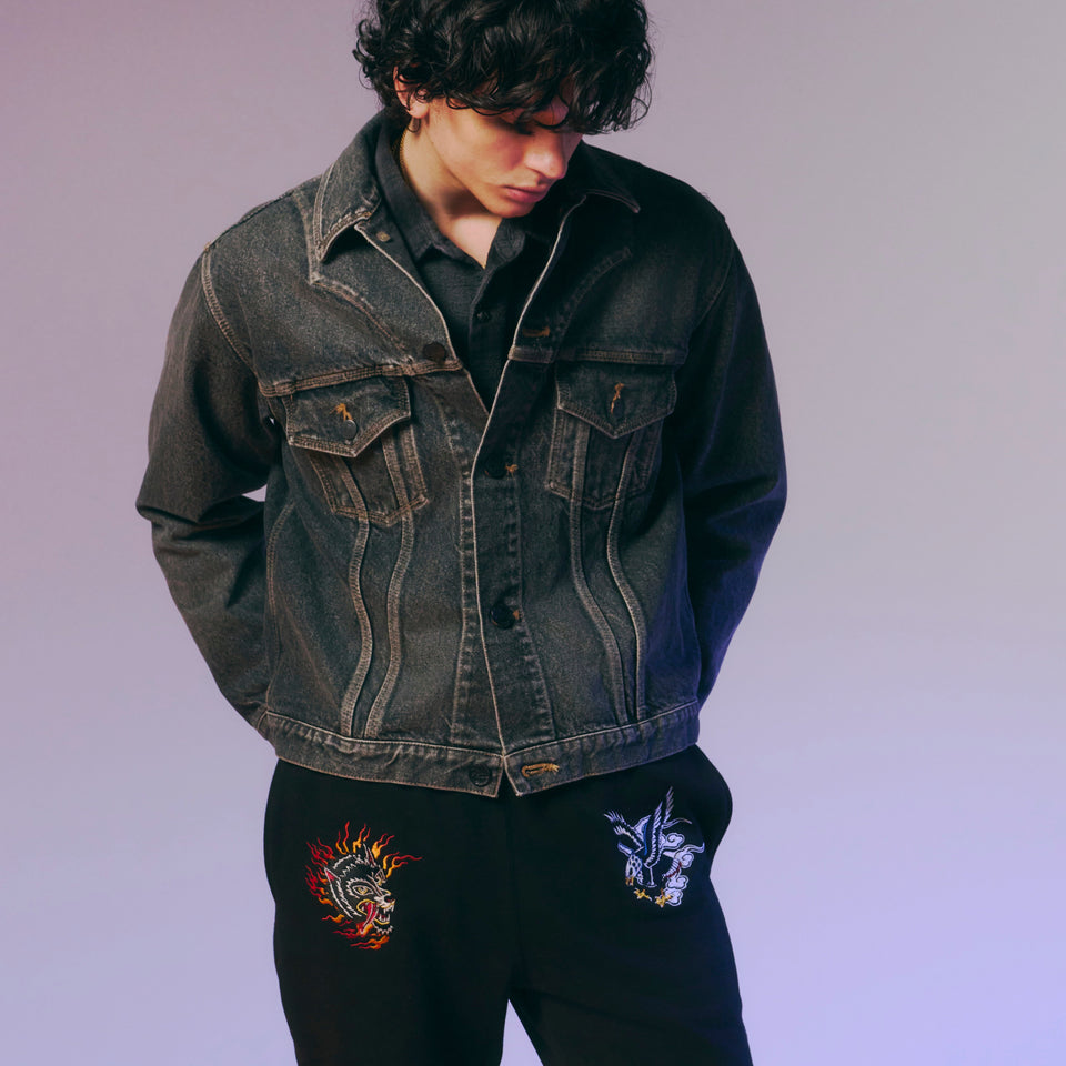 画像をギャラリービューアに読み込む, SOUVENIR SWEAT PANTS / BLACK*COLOR