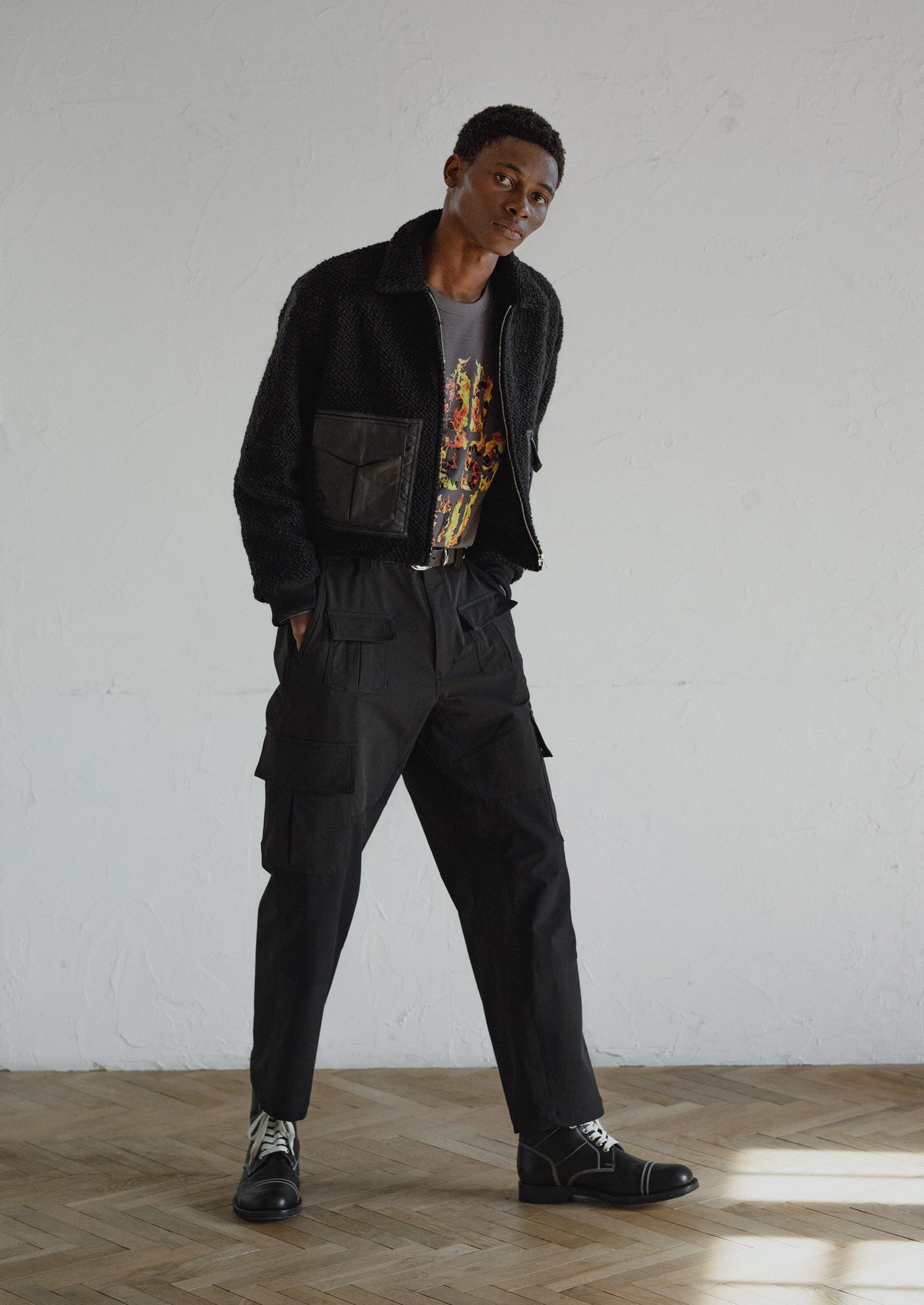 WOMEN ROVING TWEED JACKET / BLACK