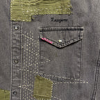 JunAle SASHIKO 8oz DENIM SHIRTS DUNKWELL / BLACK