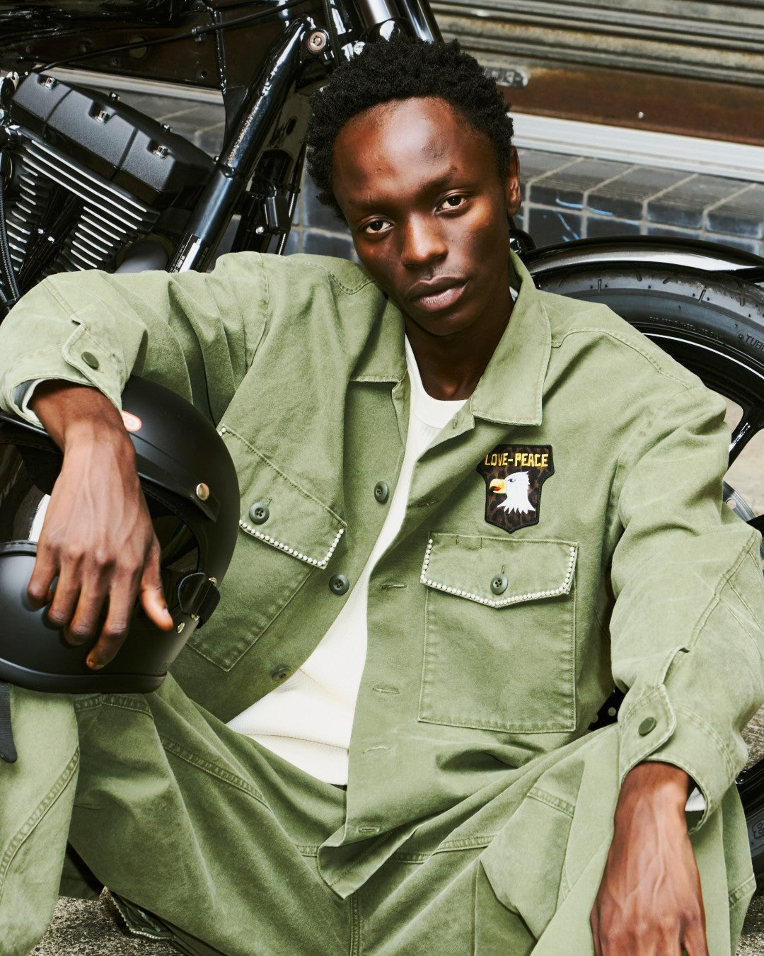 DUCK MILITARY SHIRT JACKET / KHAKI