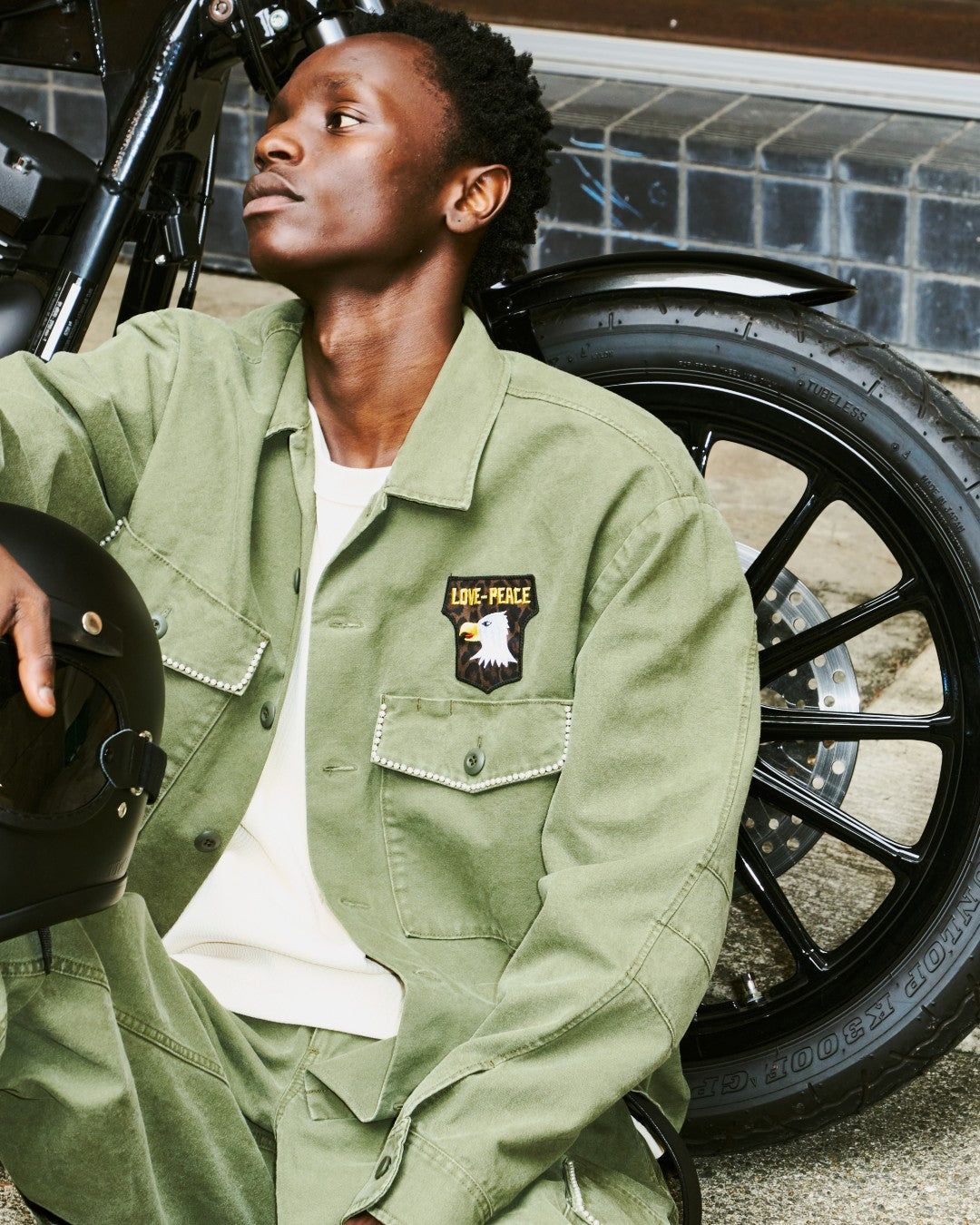 DUCK MILITARY SHIRT JACKET / KHAKI