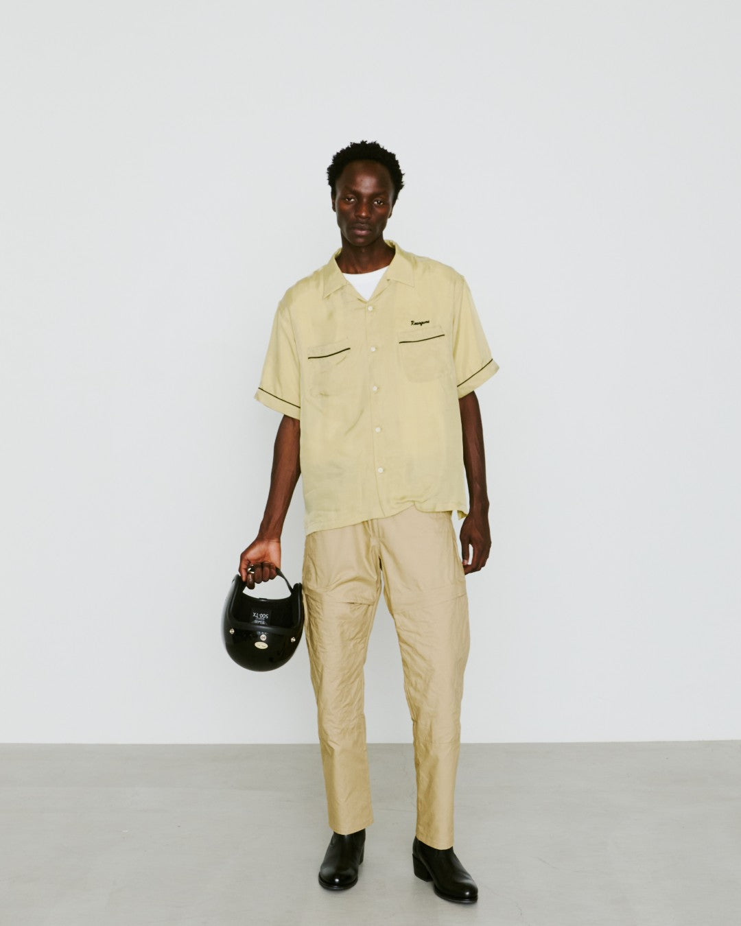 BOWLING SHIRT EMBROIDERY/ MUSTARD
