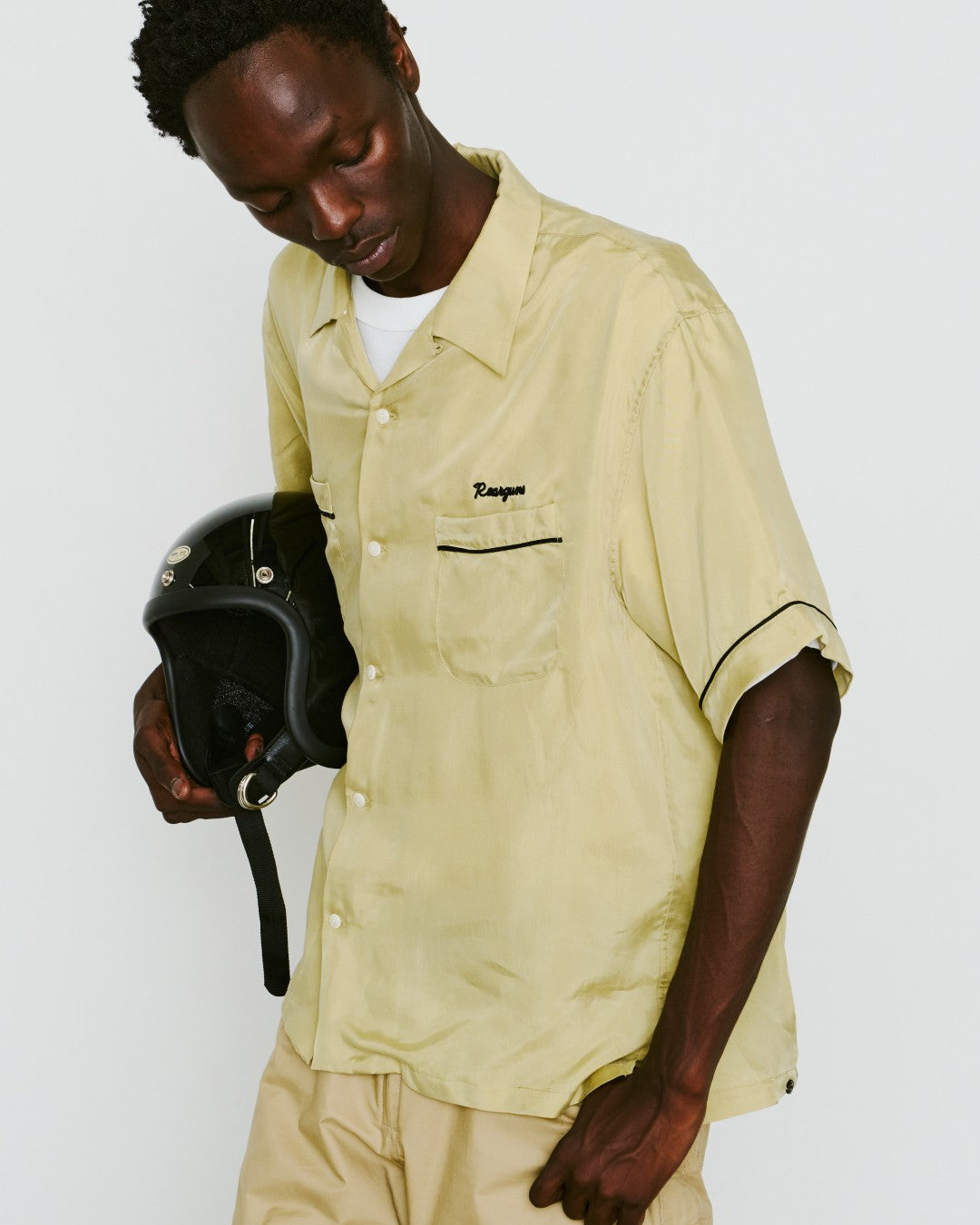 BOWLING SHIRT EMBROIDERY/ MUSTARD