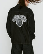 COTTON HEMP EAGLE EMBLEM SHIRT / BLACK*WHITE