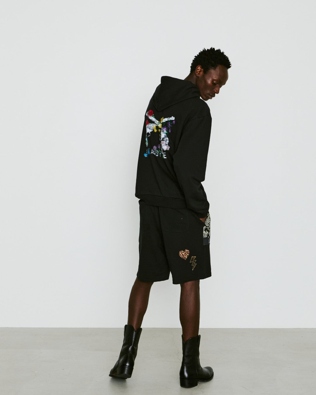 PATCH WORK REMAKE SHORTS / BLACK