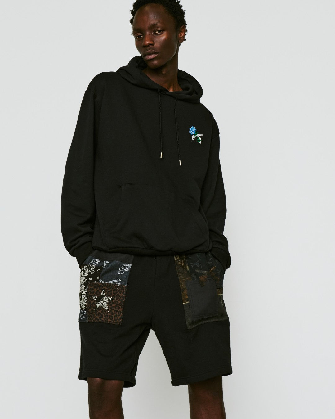 PATCH WORK REMAKE SHORTS / BLACK