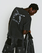 HAND PRINT CROSSGUN T-SHIRT / BLACK*WHITE