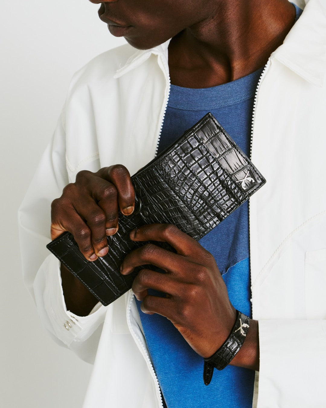 CROCODILE WALLET CROSSGUN  / BLACK