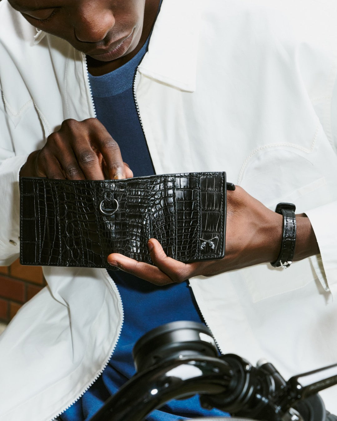 CROCODILE WALLET CROSSGUN  / BLACK