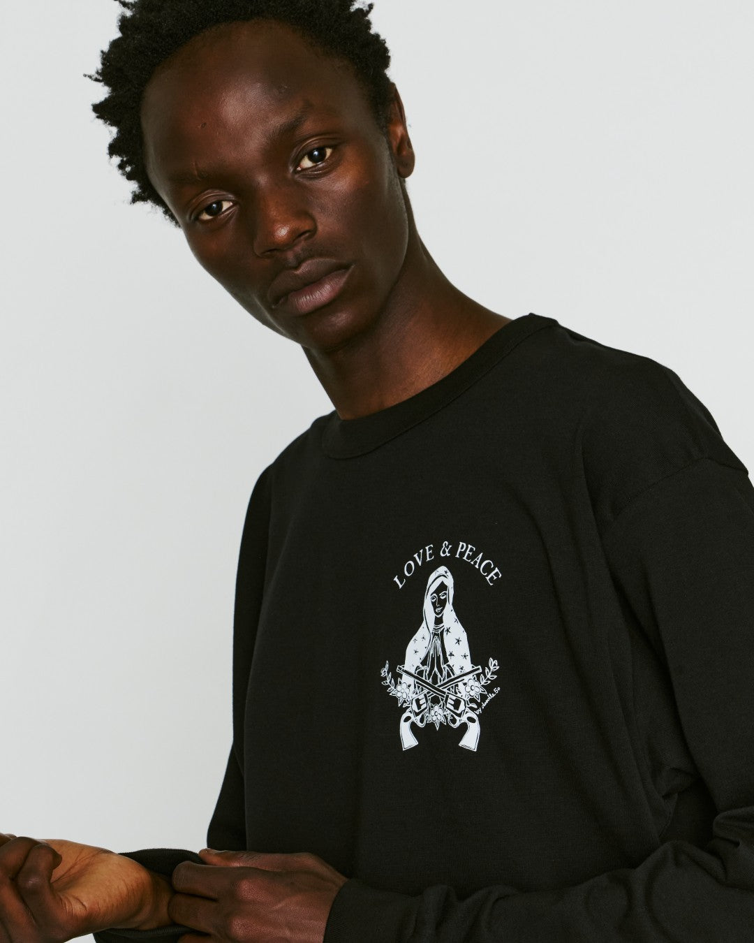 MARIA PRINT L/S T-SHIRT / BLACK