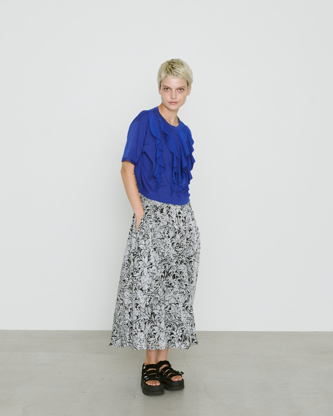 画像をギャラリービューアに読み込む, WOMENS FLOWER OPAL SKIRT / GRAY