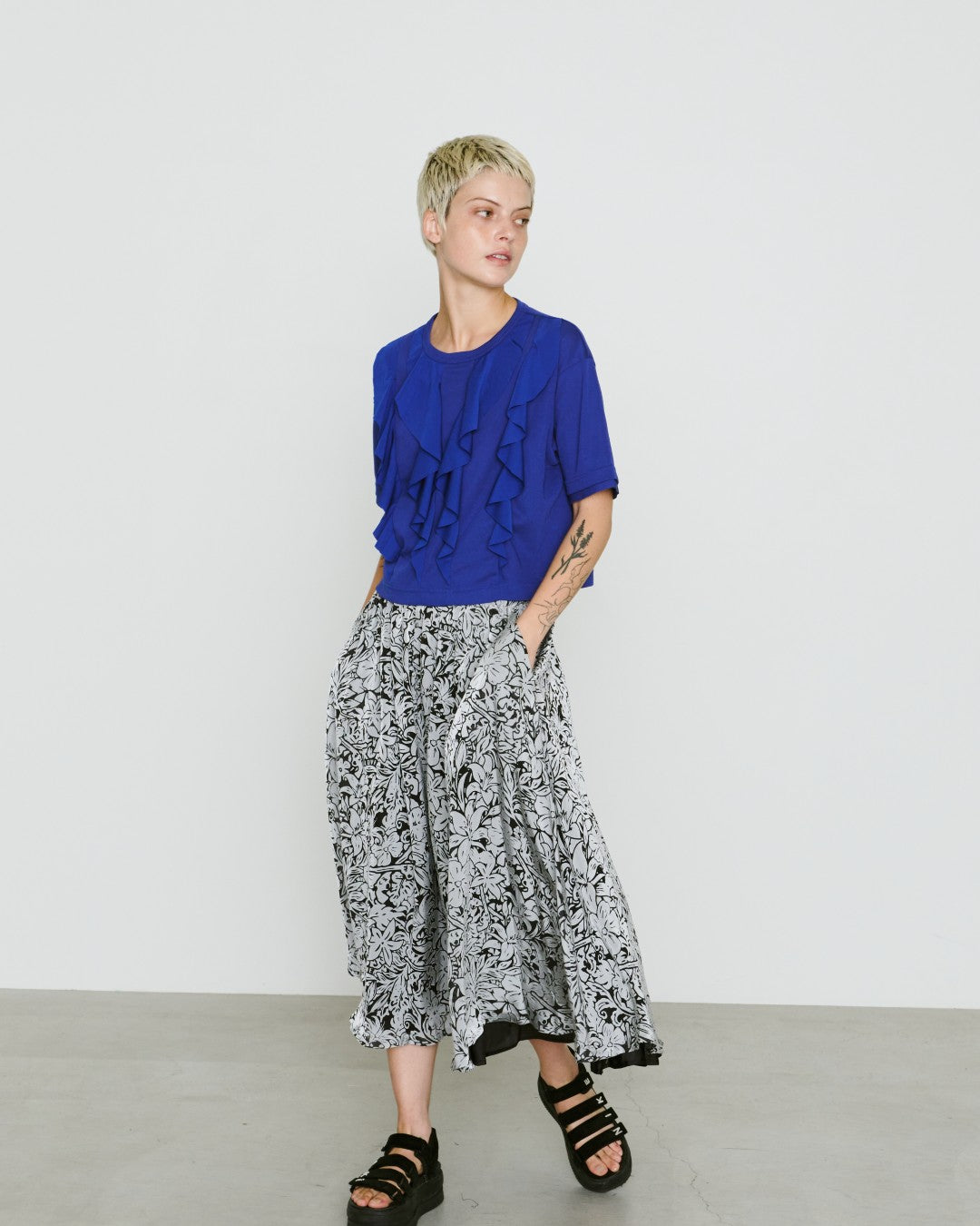 画像をギャラリービューアに読み込む, WOMENS FLOWER OPAL SKIRT / GRAY