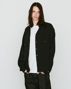 COTTON HEMP EAGLE EMBLEM SHIRT / BLACK*BLACK