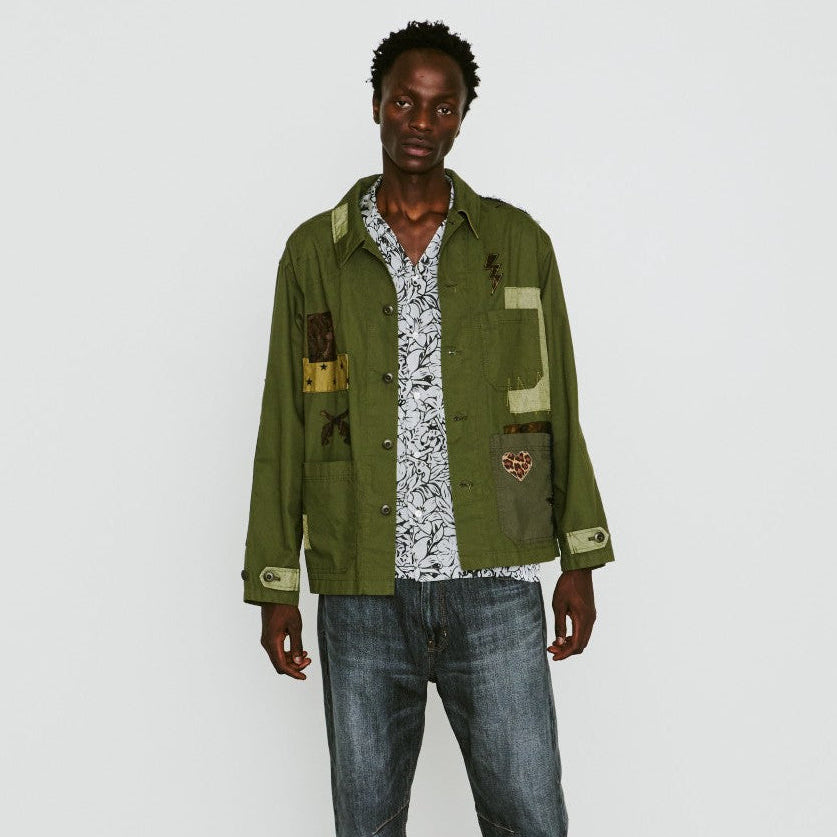 Load image into Gallery viewer, PATCH WORK REMAKE JACKET / KHAKI