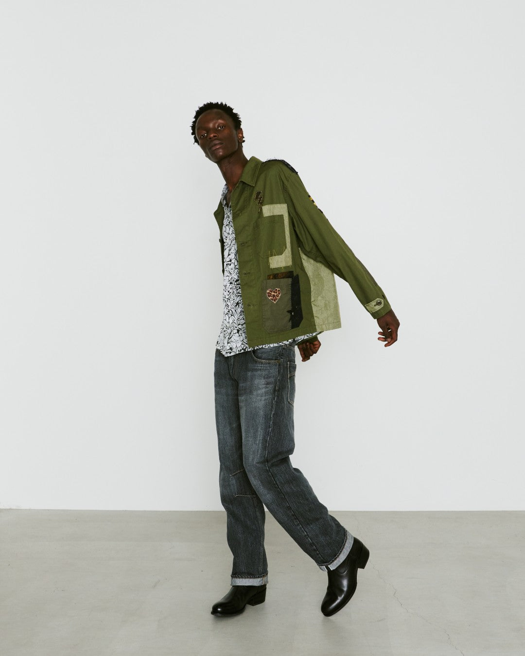 画像をギャラリービューアに読み込む, VINTAGE WASH SELVEDGE DENIM PANTS / BLACK