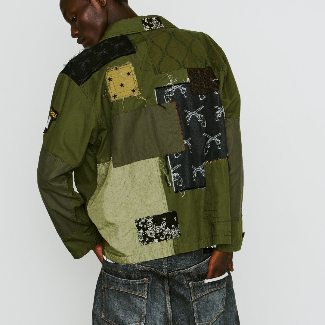 Load image into Gallery viewer, PATCH WORK REMAKE JACKET / KHAKI