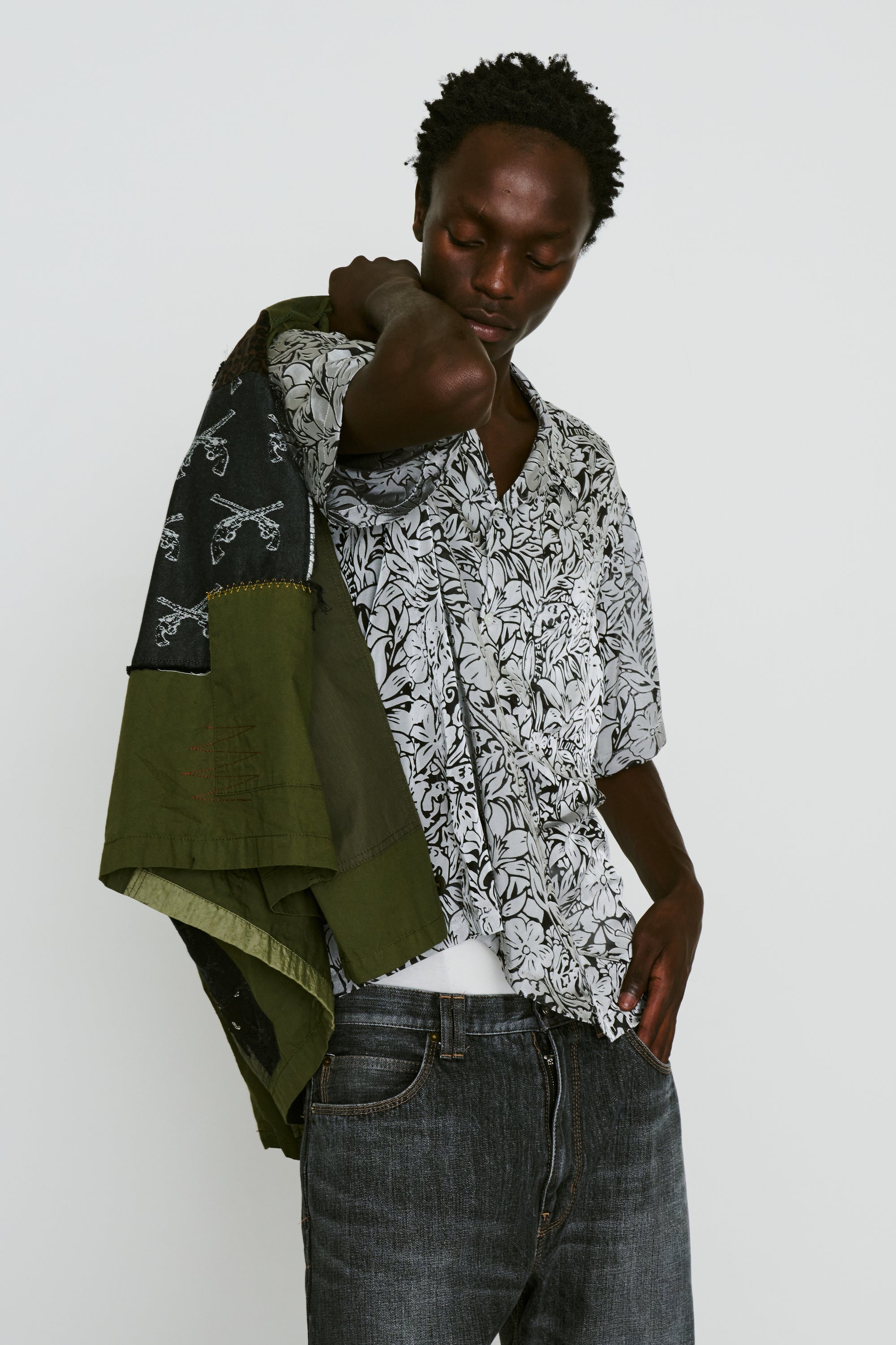 画像をギャラリービューアに読み込む, FLOWER OPAL SHIRT / GRAY