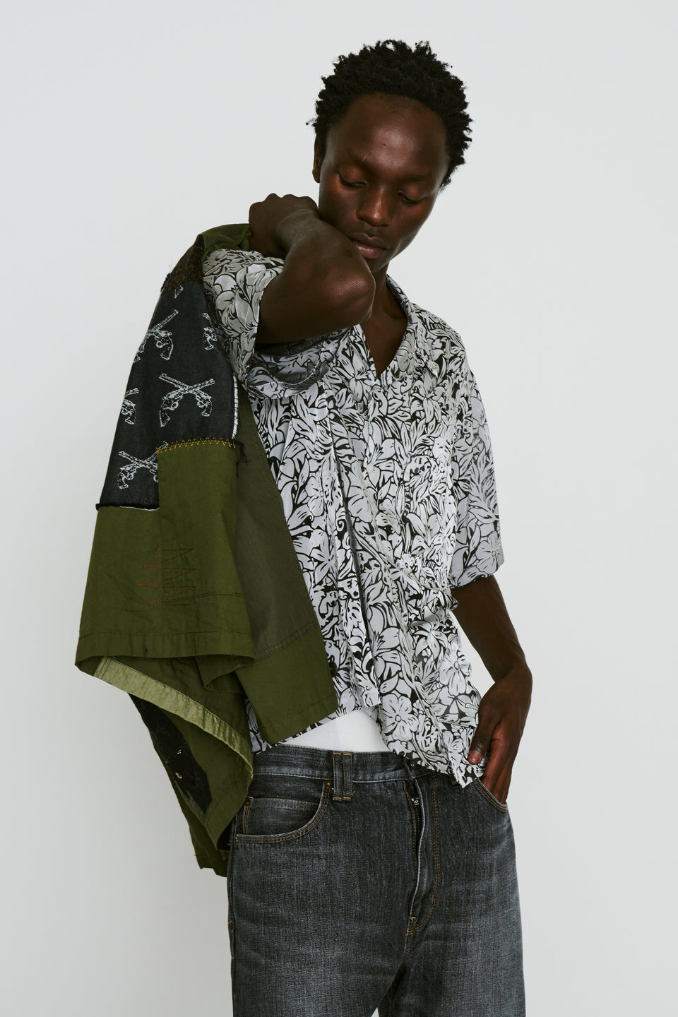 画像をギャラリービューアに読み込む, FLOWER OPAL SHIRT / GRAY