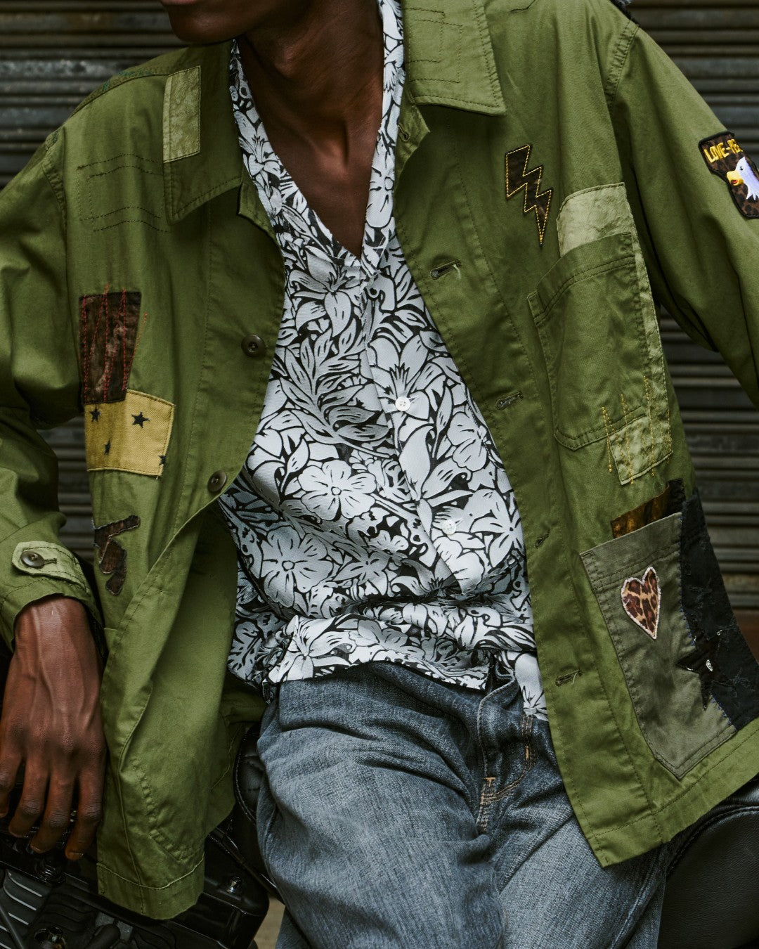 PATCH WORK REMAKE JACKET / KHAKI