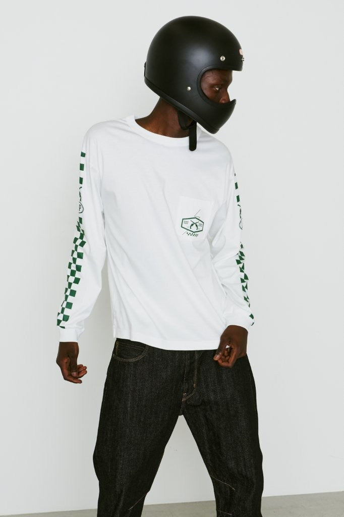 画像をギャラリービューアに読み込む, CHECKER FLAG L/S T-SHIRT / WHITE