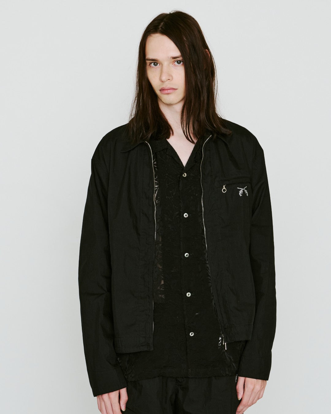 Load image into Gallery viewer, COTTON NYLON GABADINE JACKET / BLACK