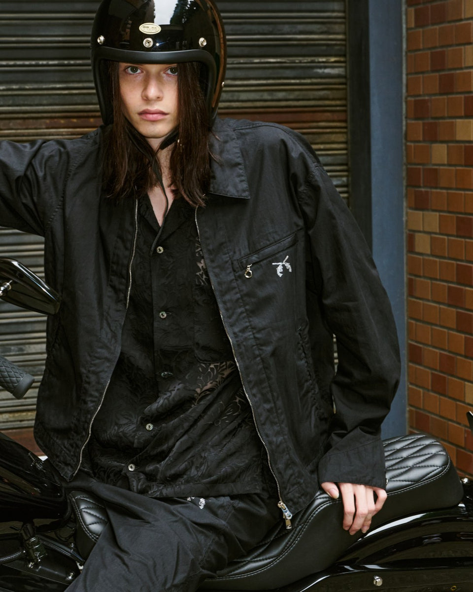 Load image into Gallery viewer, COTTON NYLON GABADINE JACKET / BLACK