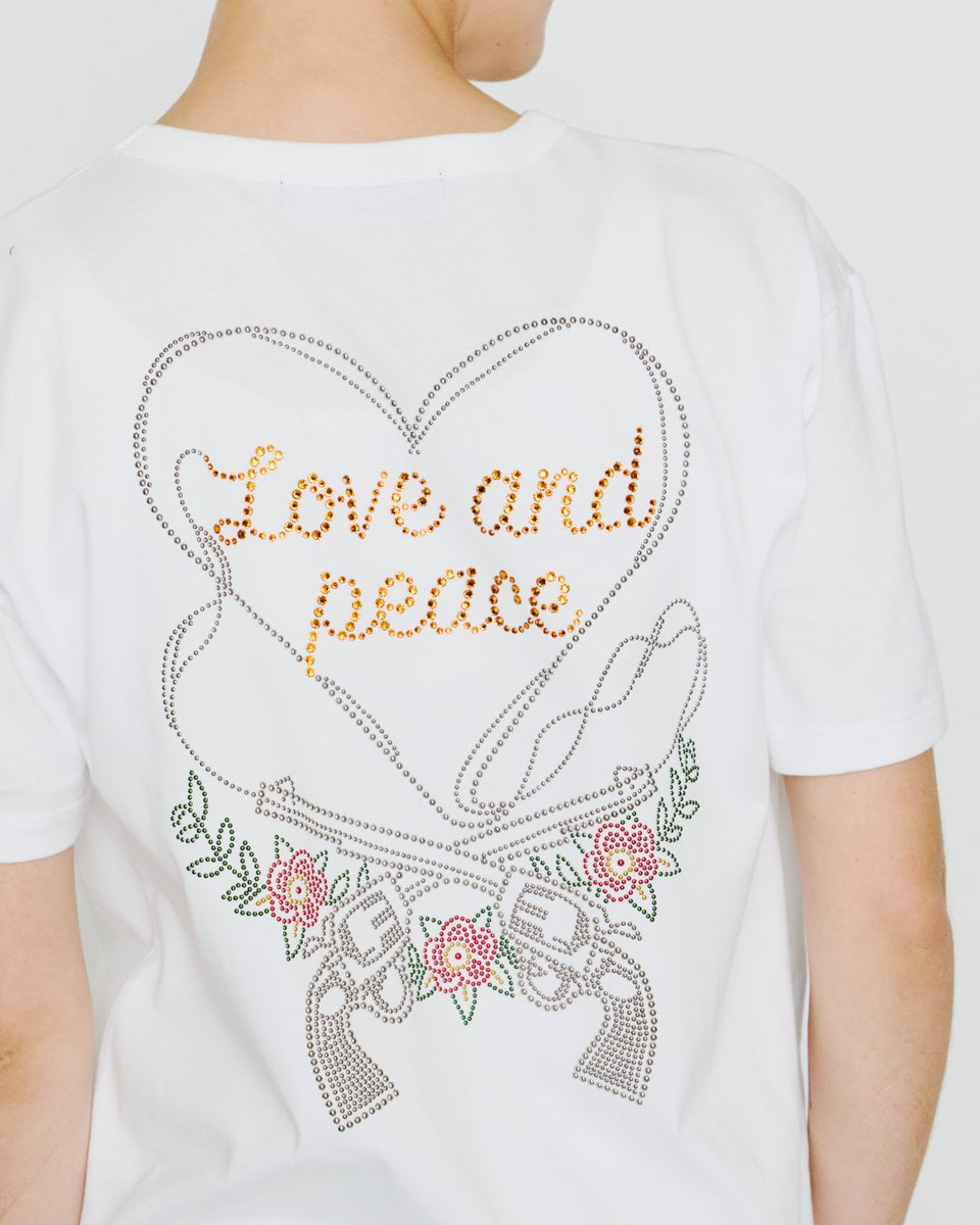 画像をギャラリービューアに読み込む, WOMENS HEART CROSSGUN T-SHIRT / WHITE