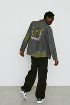 JunAle SASHIKO 8oz DENIM SHIRTS DUNKWELL / BLACK