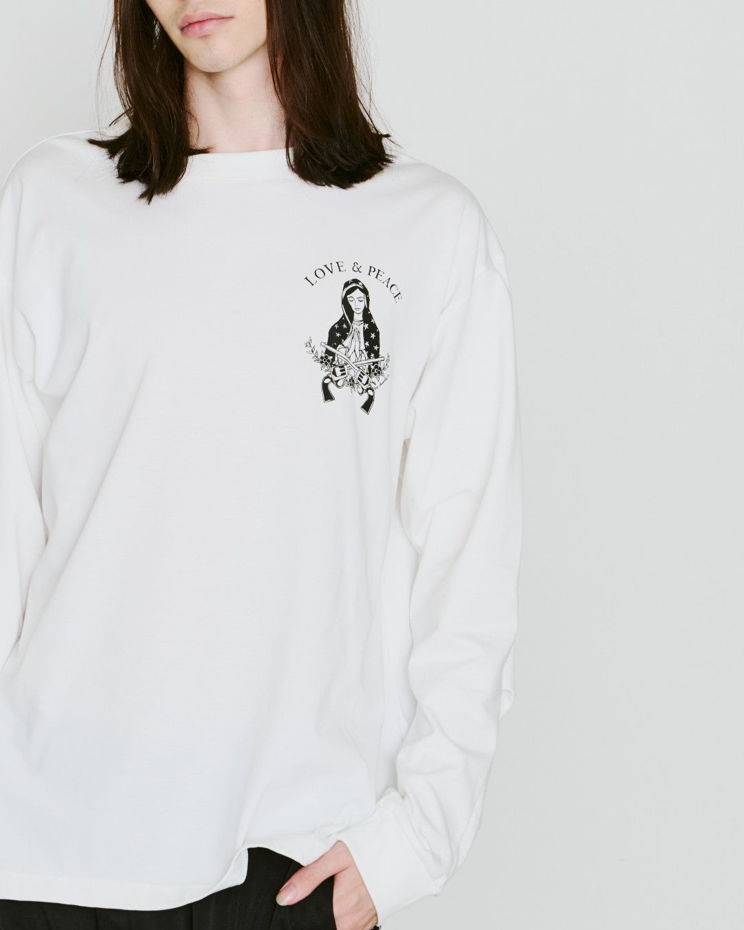 MARIA PRINT L/S T-SHIRT / WHITE