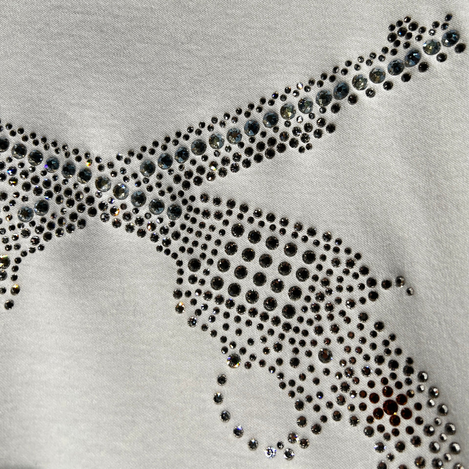 画像をギャラリービューアに読み込む, WOMENS CROSSGUN CRYSTAL T-SHIRT / WHITE