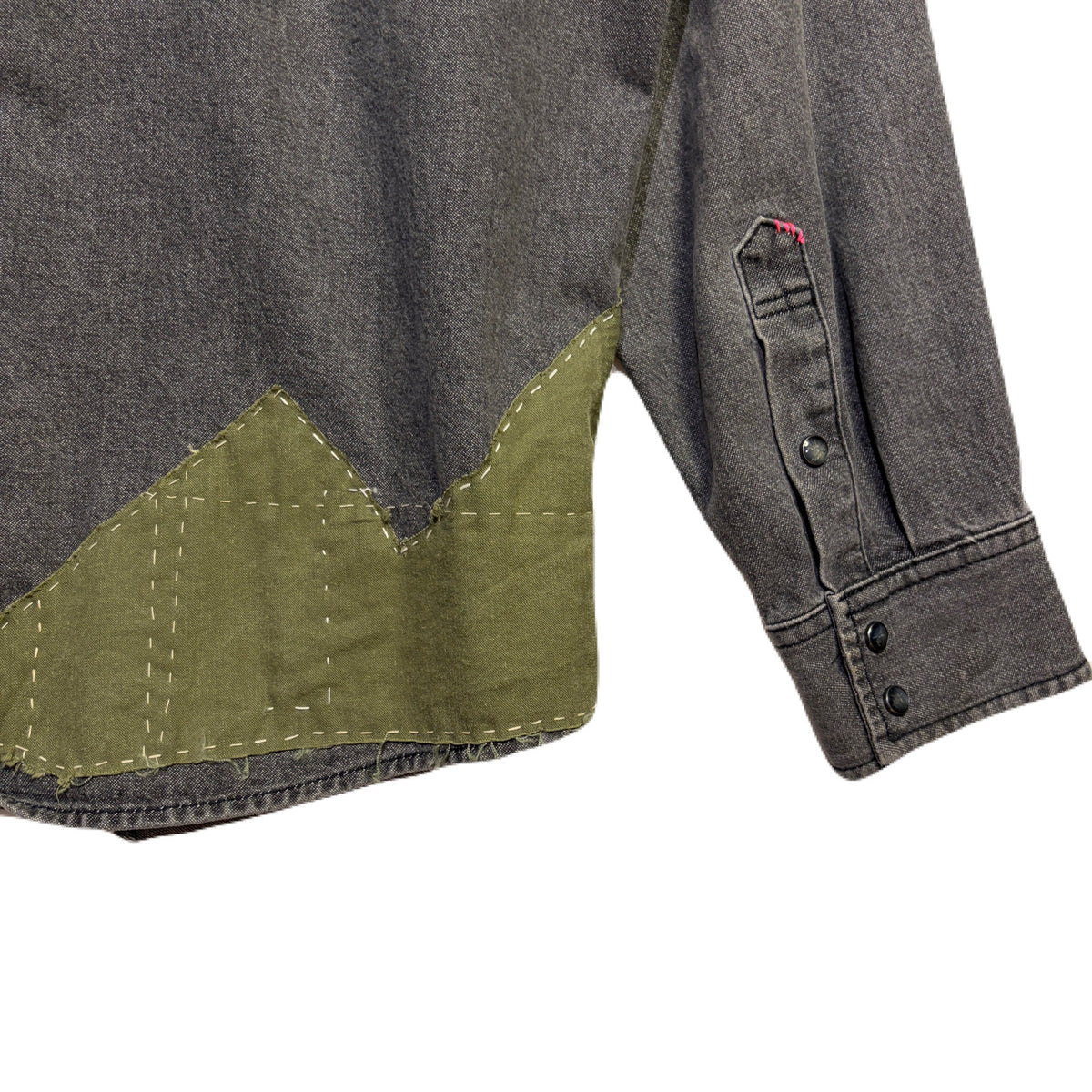 JunAle SASHIKO 8oz DENIM SHIRTS DUNKWELL / BLACK