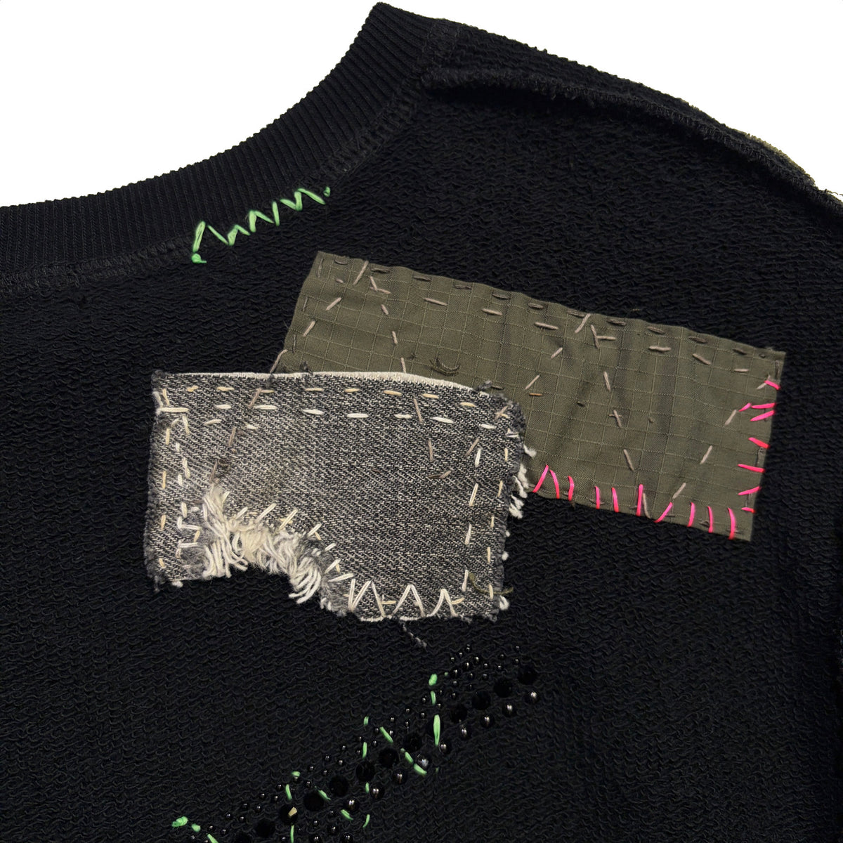 JunAle SASHIKO SWEATSHIRT CROSSGUN METAL / BLACK