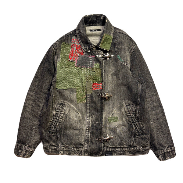 JunAle SASHIKO 14oz DENIM JACKET / BLACK