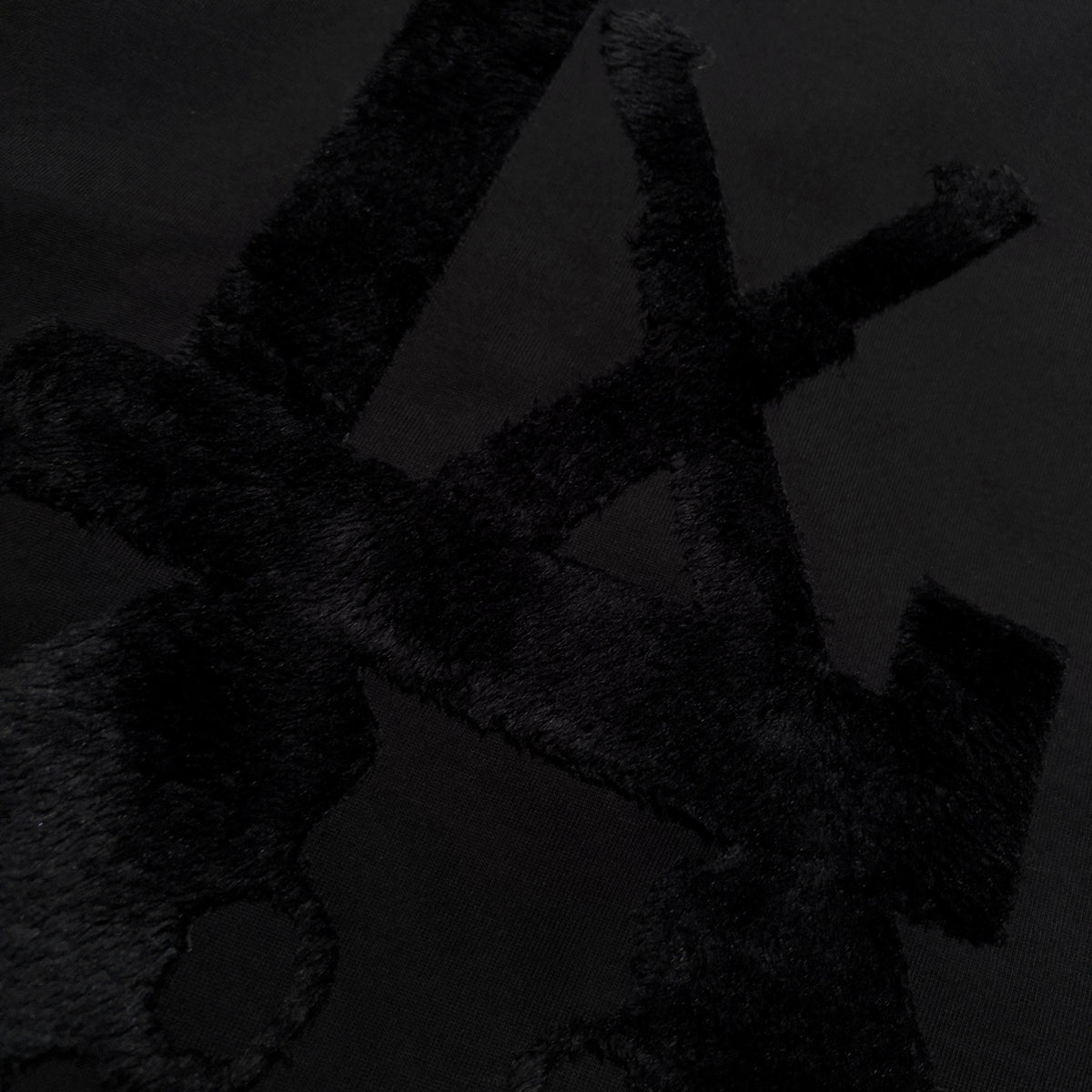 LA FUR PRINT L/S T-SHIRT / BLACK*BLACK